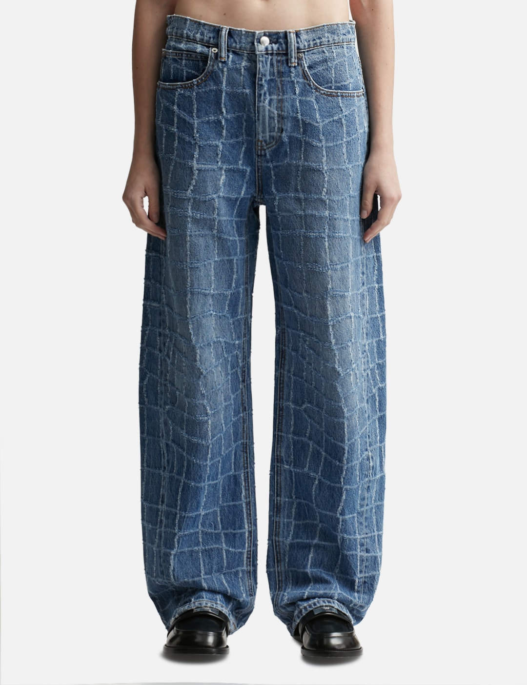 Laser-Distressed Denim Jeans view 13