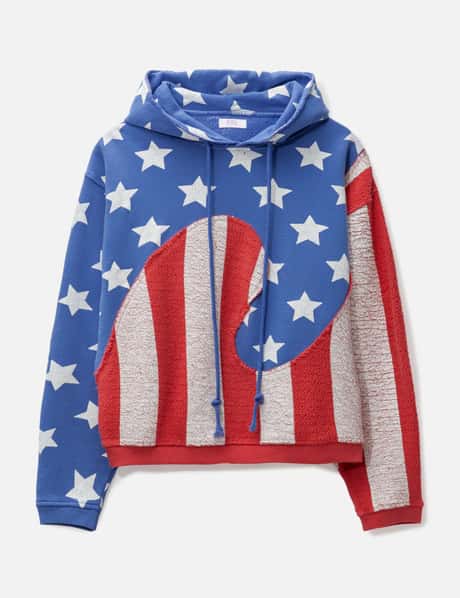 ERL Unisex Stars and Stripes Swirl Hoodie Knit