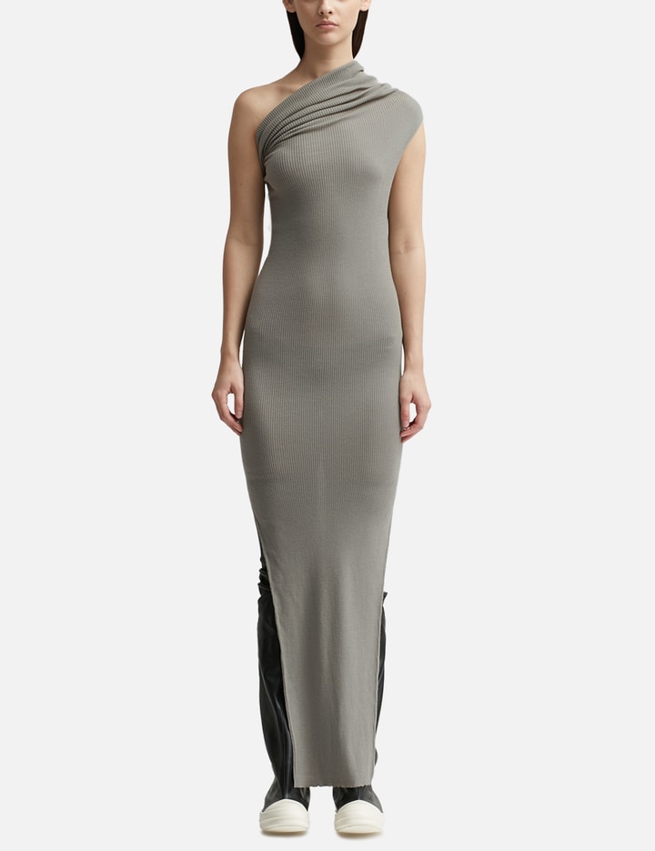 rick owens dress grey Seb draped midi dress in grey - Rick Owens