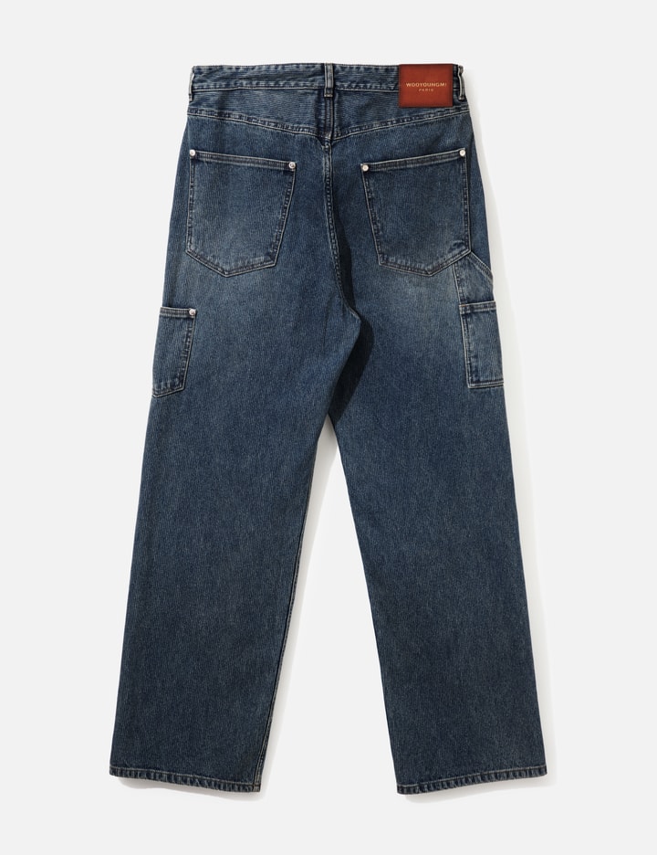 Wooyoungmi Blue Straight Ribbed Denim Pants