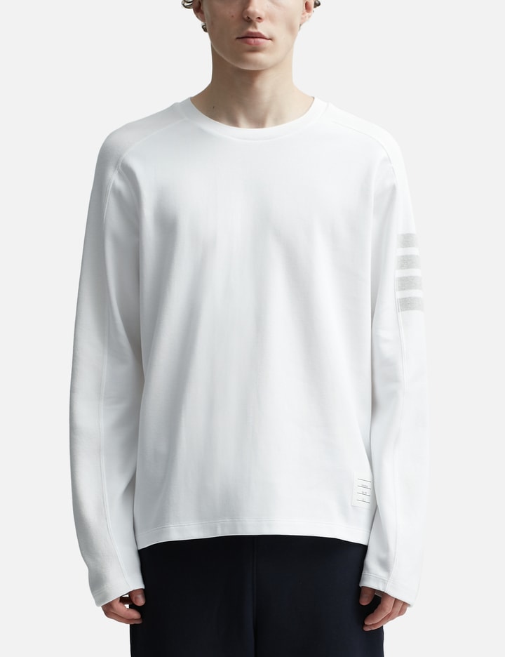 Shop Thom Browne Cotton 4-bar Striped T-shirt In White