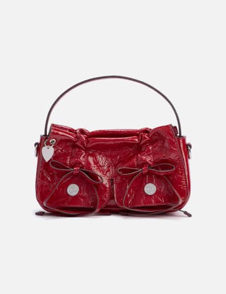 Acne Studios MULTIPOCKET MICRO CROSSBODY CRINKLED PATENT