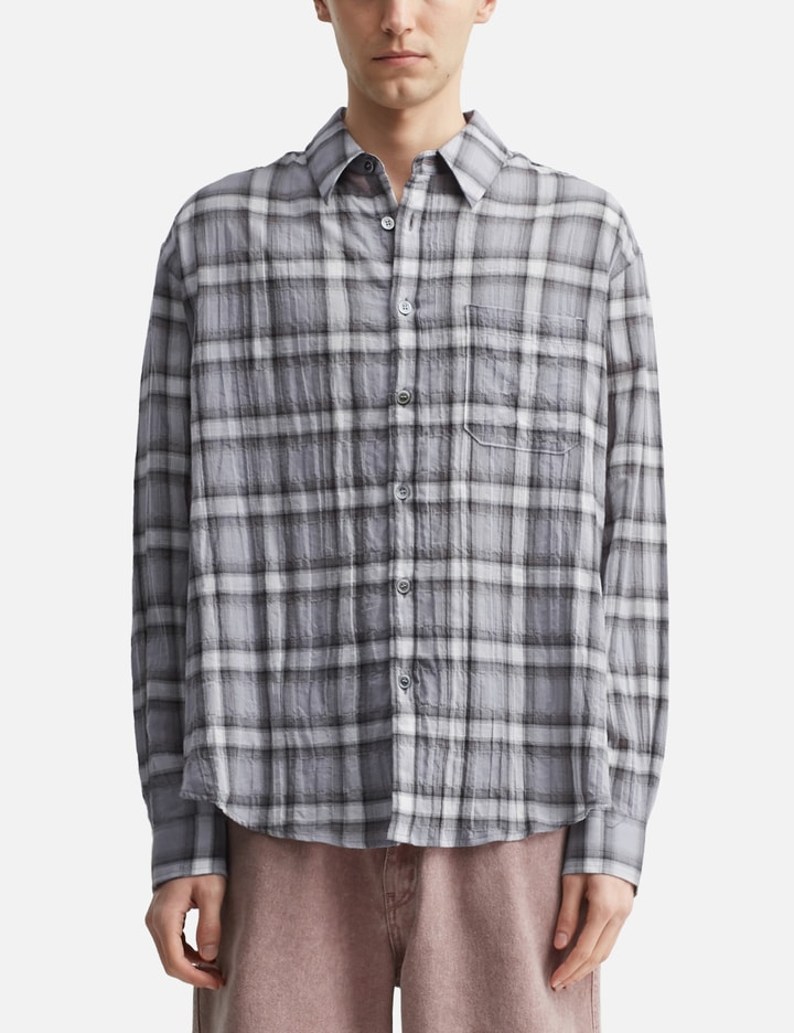 COOR Seersucker Ombre Checkered Shirt