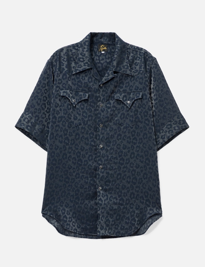 Needles Short Sleeves Western Shirt - Rayon Leopard Jacquard