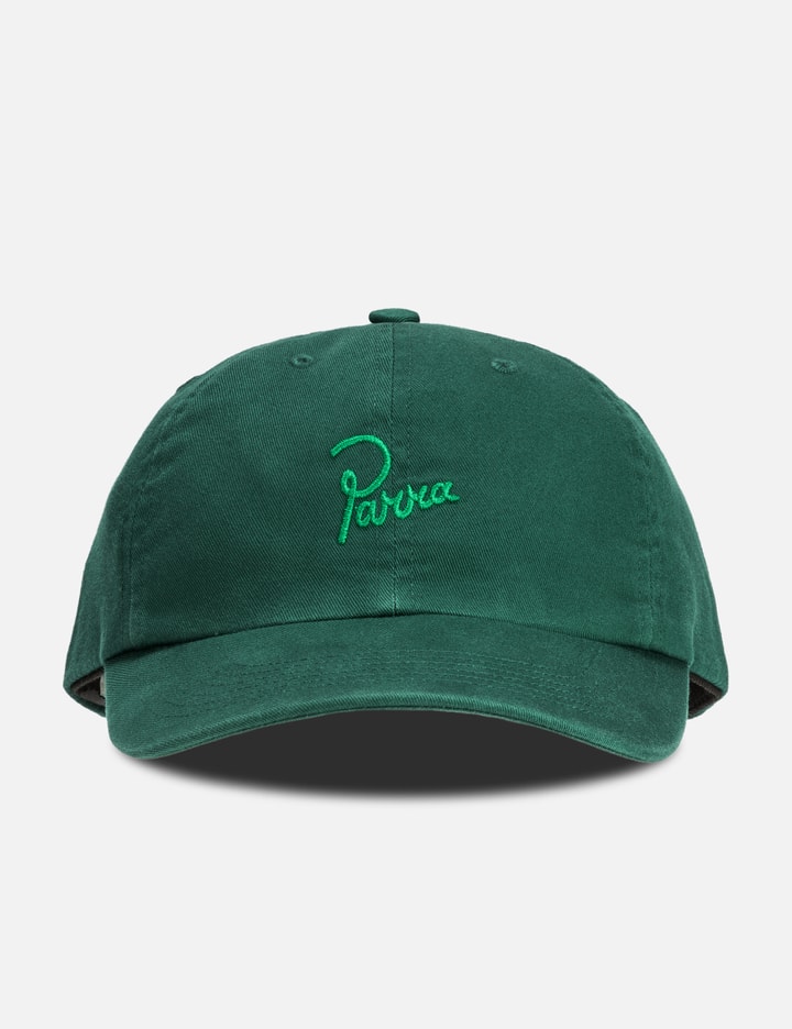 By Parra Script Logo 6 Panel Hat In Green