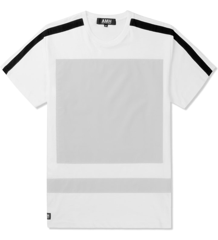 AMH White Reflective Block Panel T-Shirt