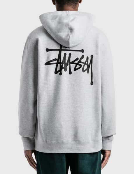 Stussy Basic Stussy Hoodie Ash Heather - Freshcotton