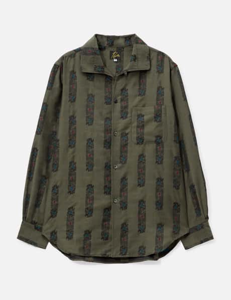 Pin-Tuck Collar Shirt - Abstract Jacquard view 6