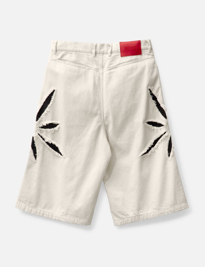 Shop Kusikohc Origami Cutout Denim Shorts In White