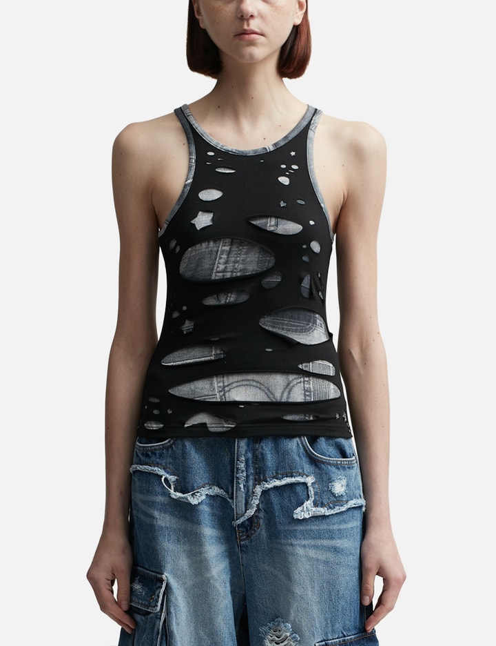Shop Andersson Bell Taty Laser Cut-out Sleeveless Top In Black
