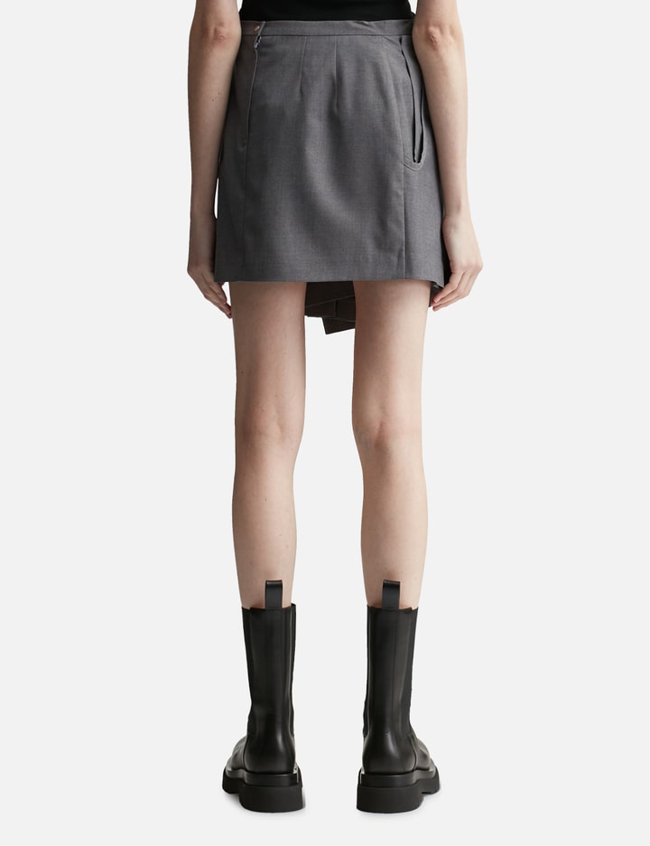 Shop Lesugiatelier Fold-detail Pleats Mini Skirt In Grey