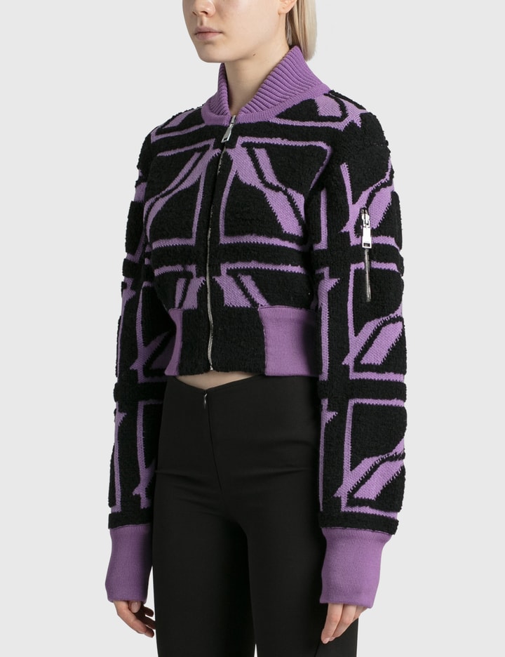 Pile Knit Crop Bomber Jacket Placeholder Image