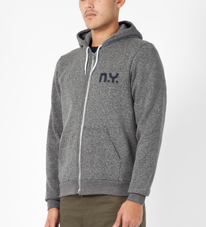 Speckled Heather Grey NY Zip Hoodie Placeholder Image