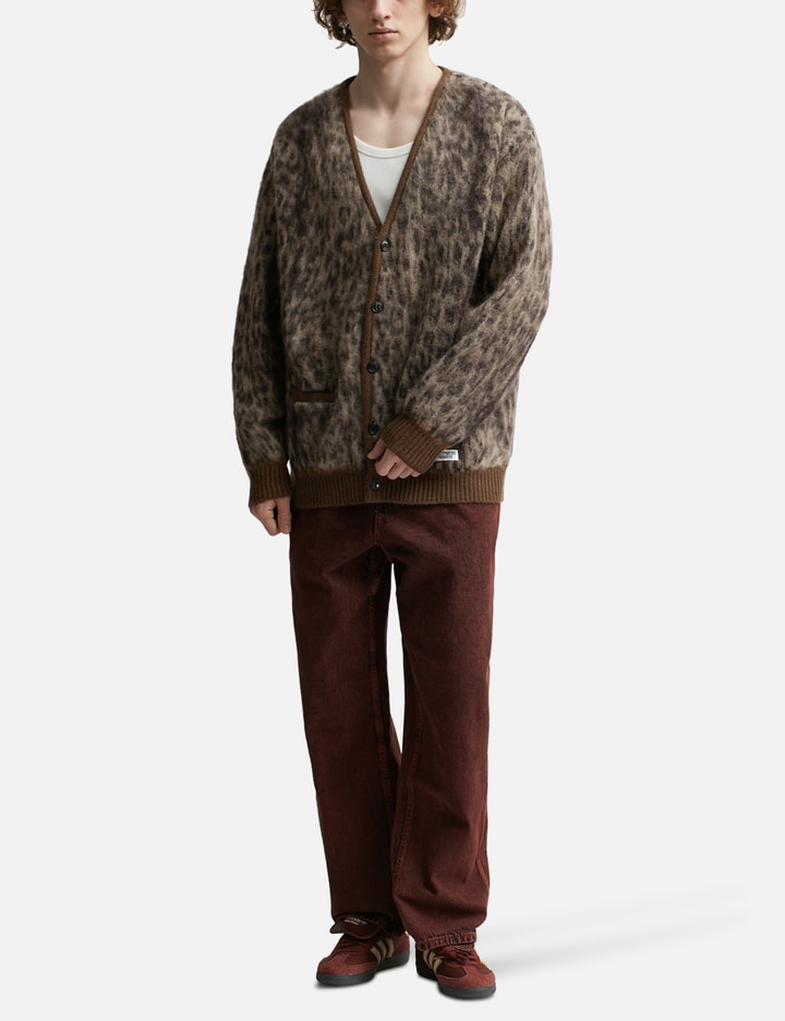 Wacko Maria Brown & Beige Leopard Jacquard Cardigan - Luxed