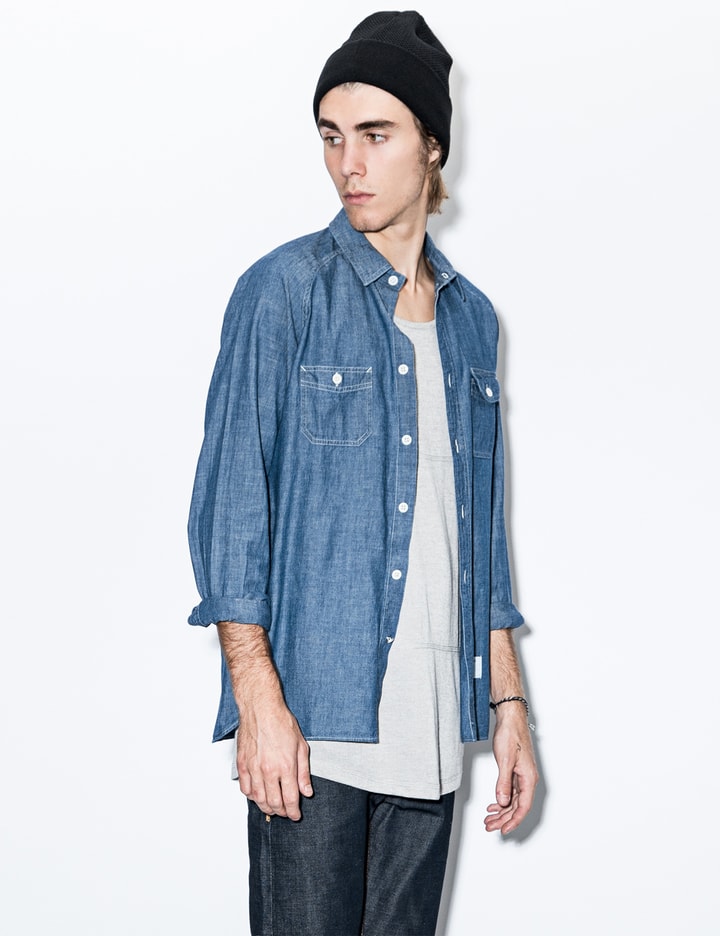 Navy Bob L/S Chambray Work Shirt Placeholder Image