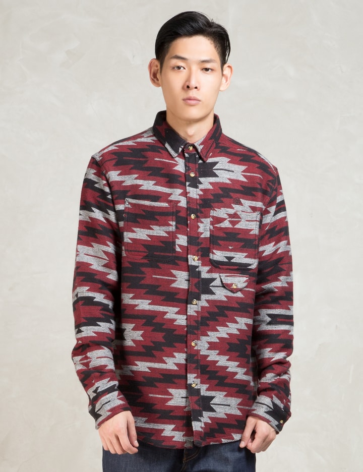 Red L/S Spirit Buttondown Shirt Placeholder Image