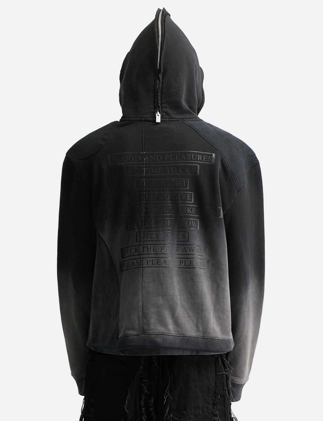 Panelled Padded Zipped Grey Hoodie view 13