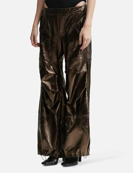 WET LEATHER CARGO PANTS view 7
