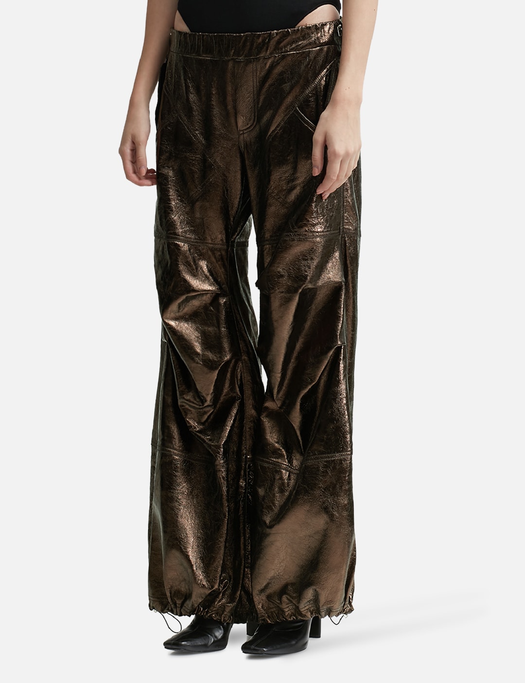 WET LEATHER CARGO PANTS view 14