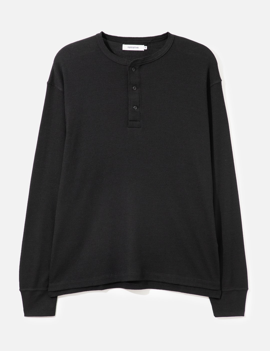 Nonnative Trooper L/s Henry Neck Tee Merino Wool Poly Thermal In Black