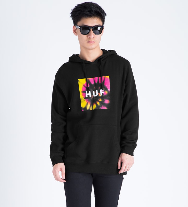 Black Tie-dye Box Logo Pullover Hoodie Placeholder Image