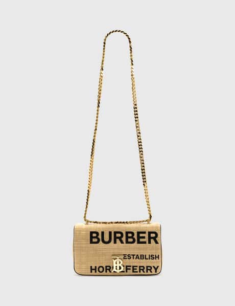 Burberry Small Horseferry Print Quilted Raffia Lola Bag HBX