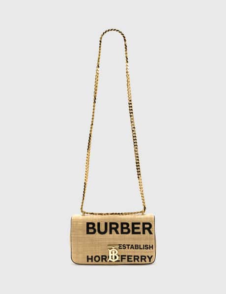 Burberry Small Horseferry Print Quilted Raffia Lola Bag HBX