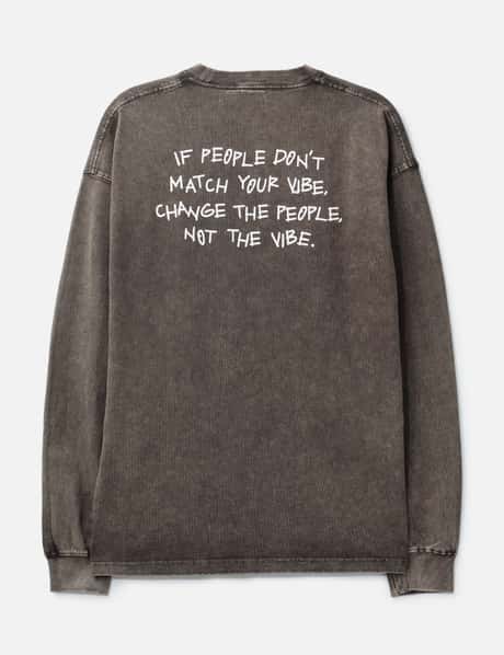 "Dont Change The Vibe Black Washed" Longsleeve T-Shirt view 8
