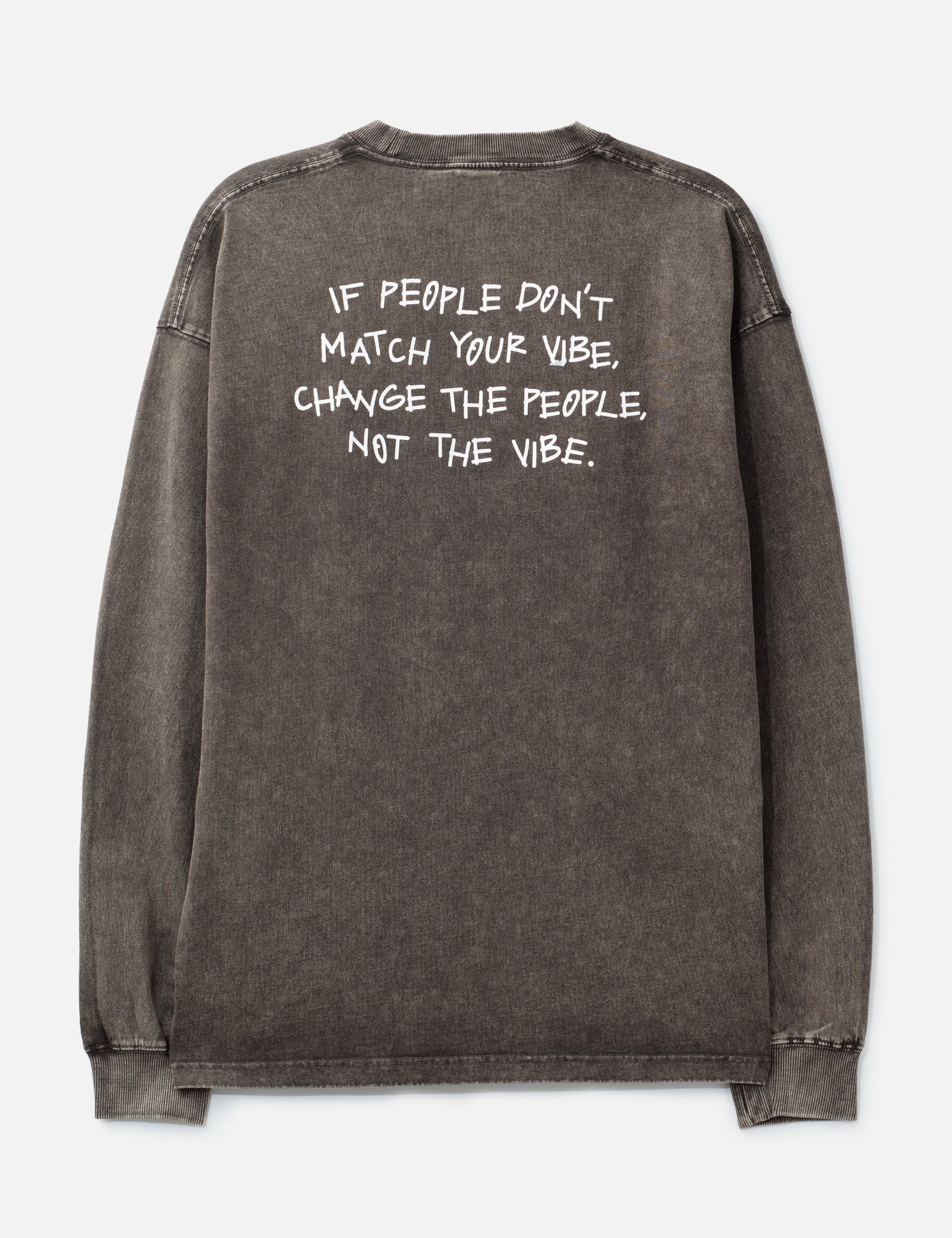 "Dont Change The Vibe Black Washed" Longsleeve T-Shirt view 17