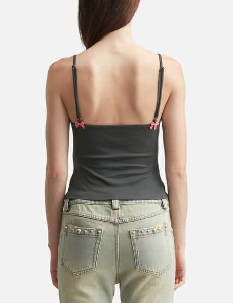 Dark Grey Print Strap Tank Top view 12