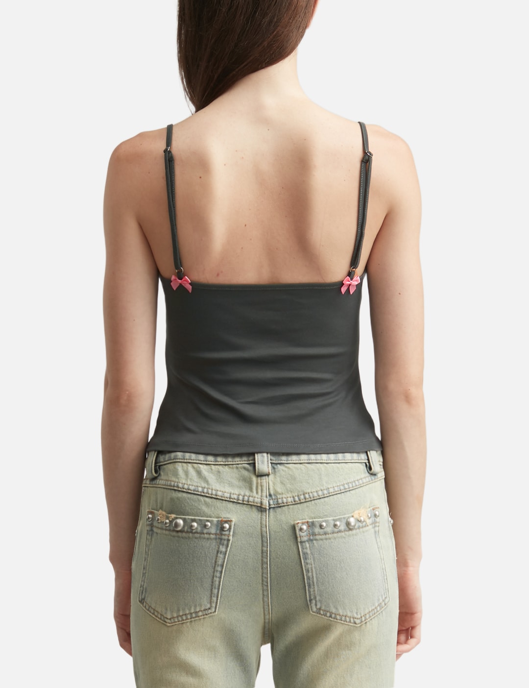 Dark Grey Print Strap Tank Top view 19