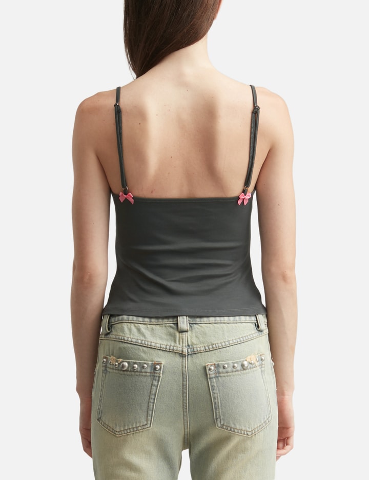Dark Grey Print Strap Tank Top view 4