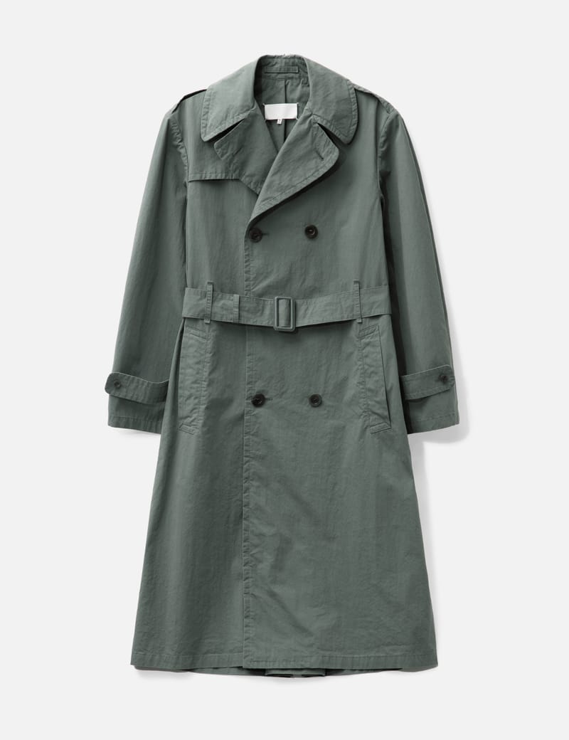 hunter green trench coat