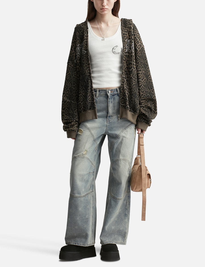 Logo Print Paneled Pants Blue Placeholder Image