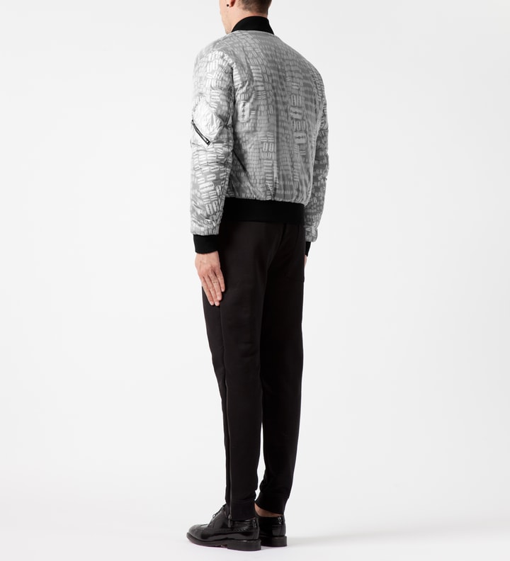 White Razor Print Padded MA-1 Jacket Placeholder Image