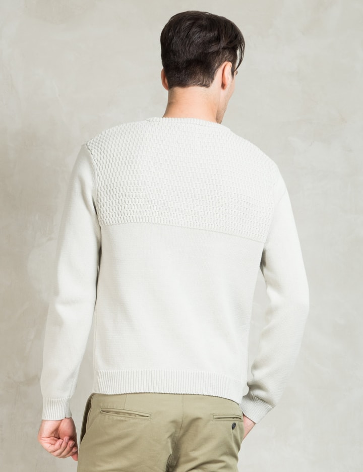 White Everyday Mesh Block Sweater Placeholder Image