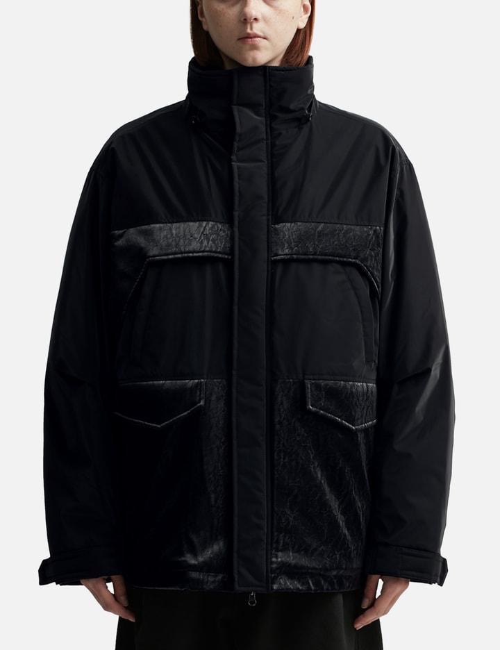 Oversized Mixed Fabric Quilted Parka Placeholder Image