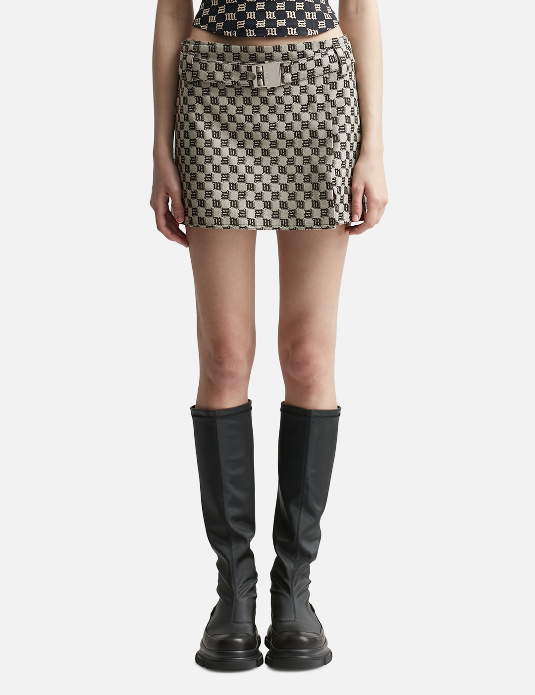 Louis Vuitton Belted Mini Wrap Skirt , Green, 34