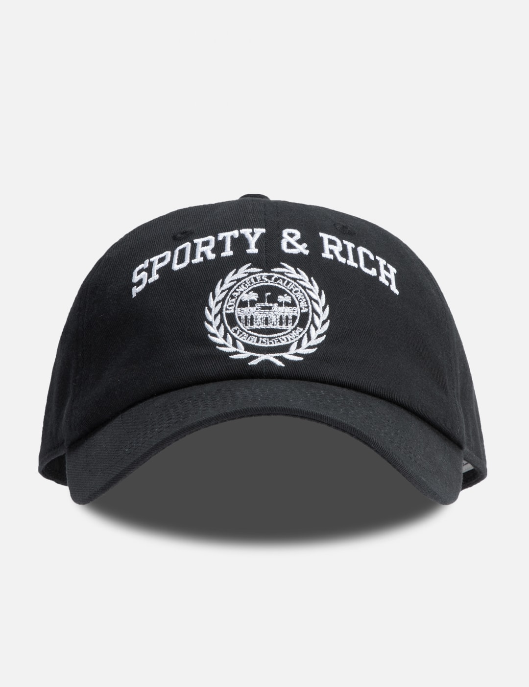 Sporty & Rich Embroidered Logo Cap Sporty & Rich International Hat - Navy 100% cotton cap with  main image 3