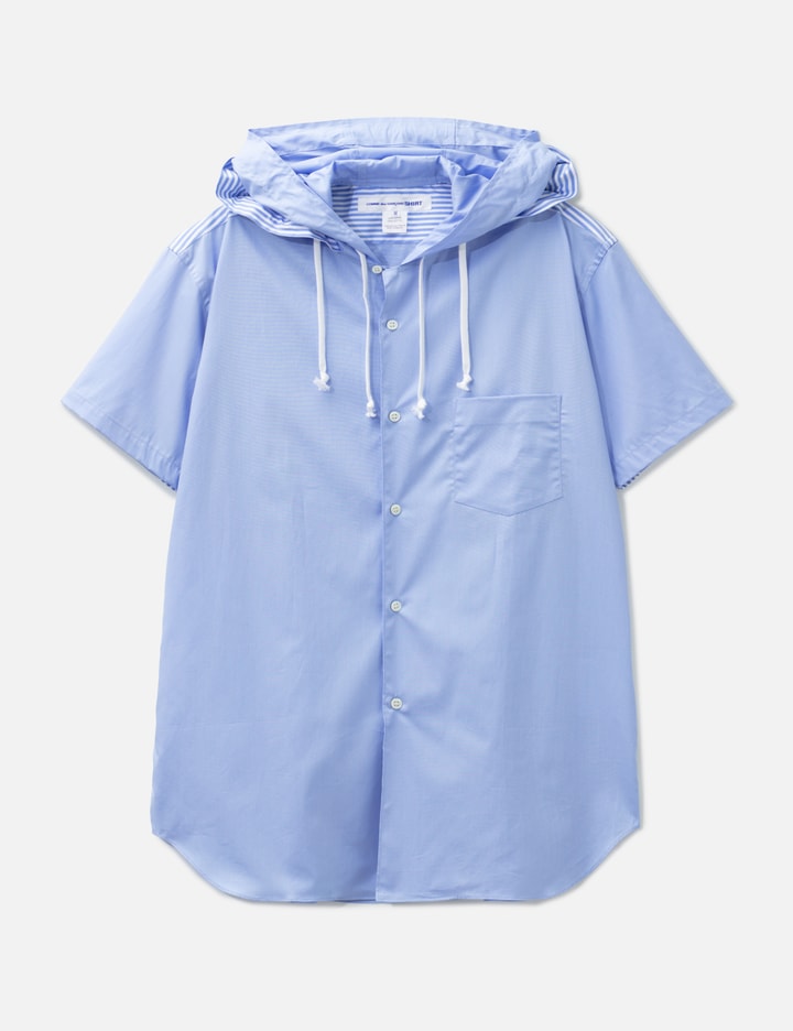 CDG Shirt Hooded Short Sleeves Striped Shirt