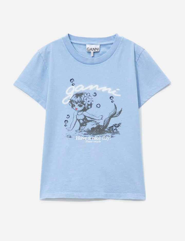 Ganni Baby Fit T-Shirt With Mermaid