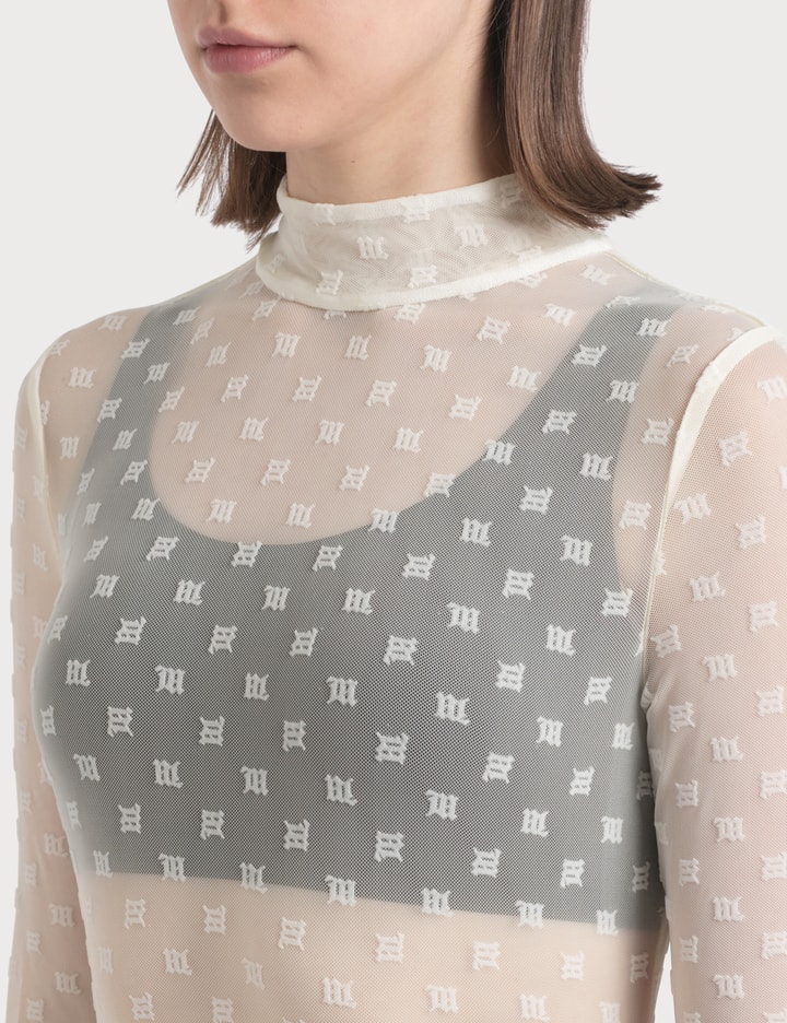 Monogram Mesh Off-white Longsleeve Bodysuit Placeholder Image