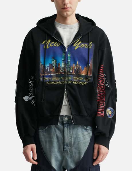 Reconstructed Sweatshirts Zip Hoodie view 13