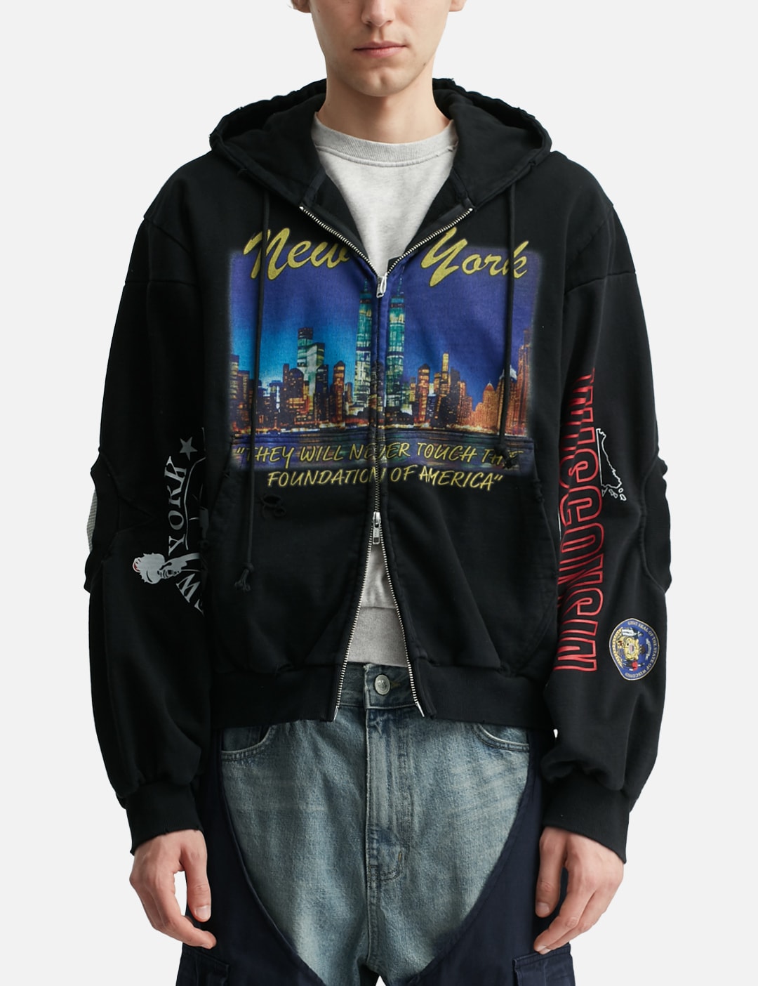 Reconstructed Sweatshirts Zip Hoodie view 14