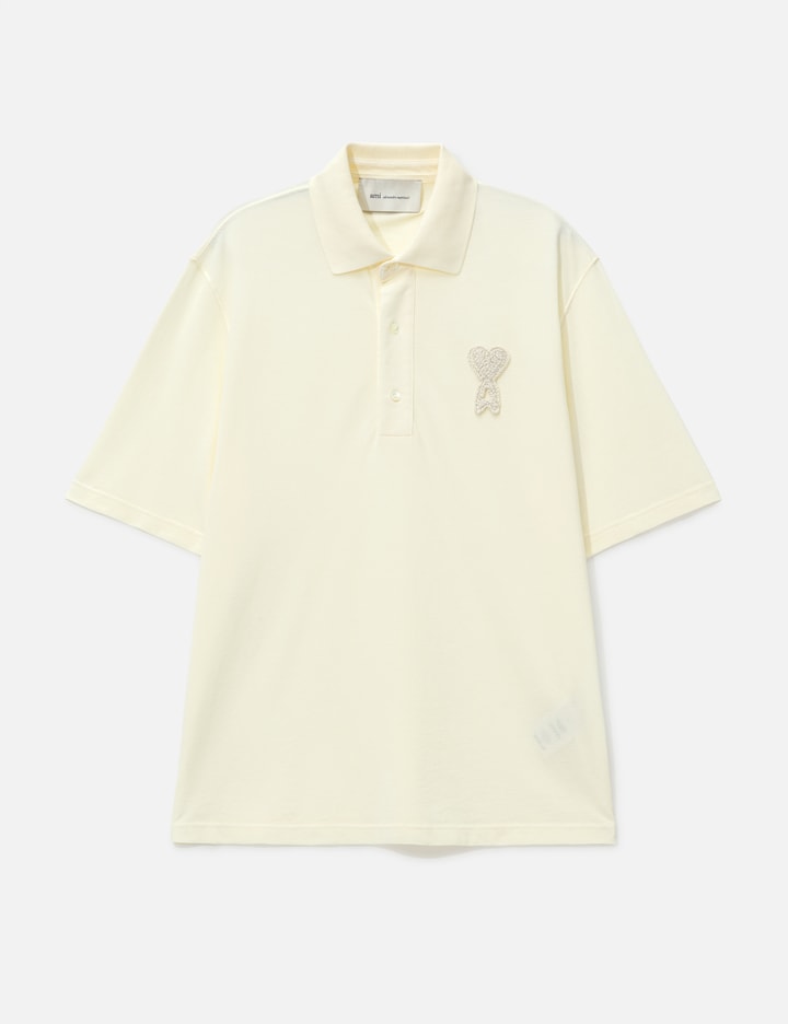 アミ パリス Ami De Coeur Super Lightweight Cotton Piqué Polo Shirt