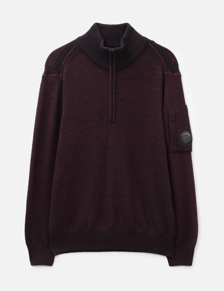C.P. Company Fleece Knit Lens Half Zip Sweater