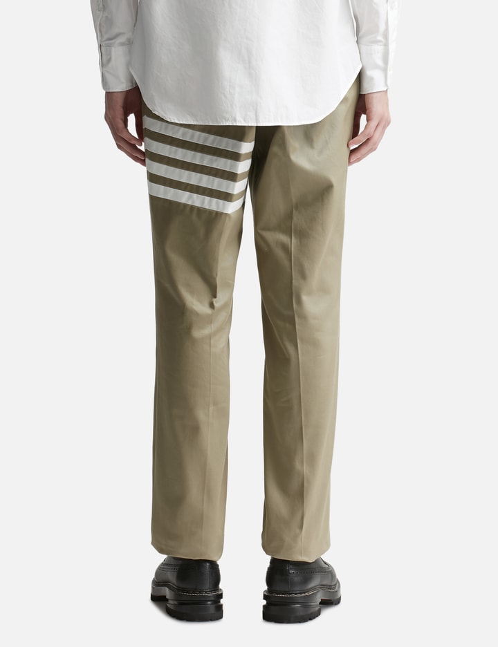 Thom Browne Cotton Twill Knit Seamed 4-bar Unconstructed Chino Trousers In Beige