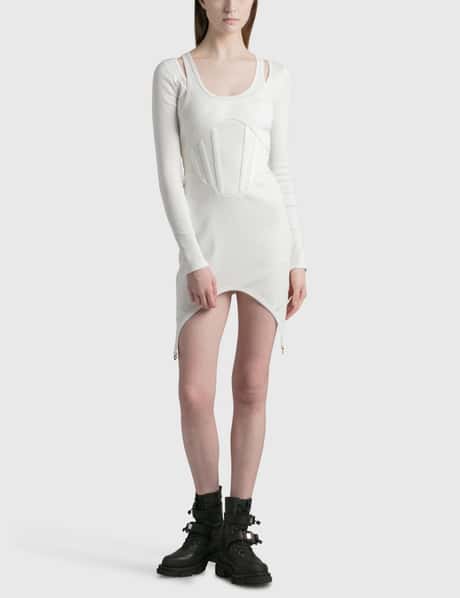 white christmas dresses Dion Lee Marled Double Cup Corset Midi Dress