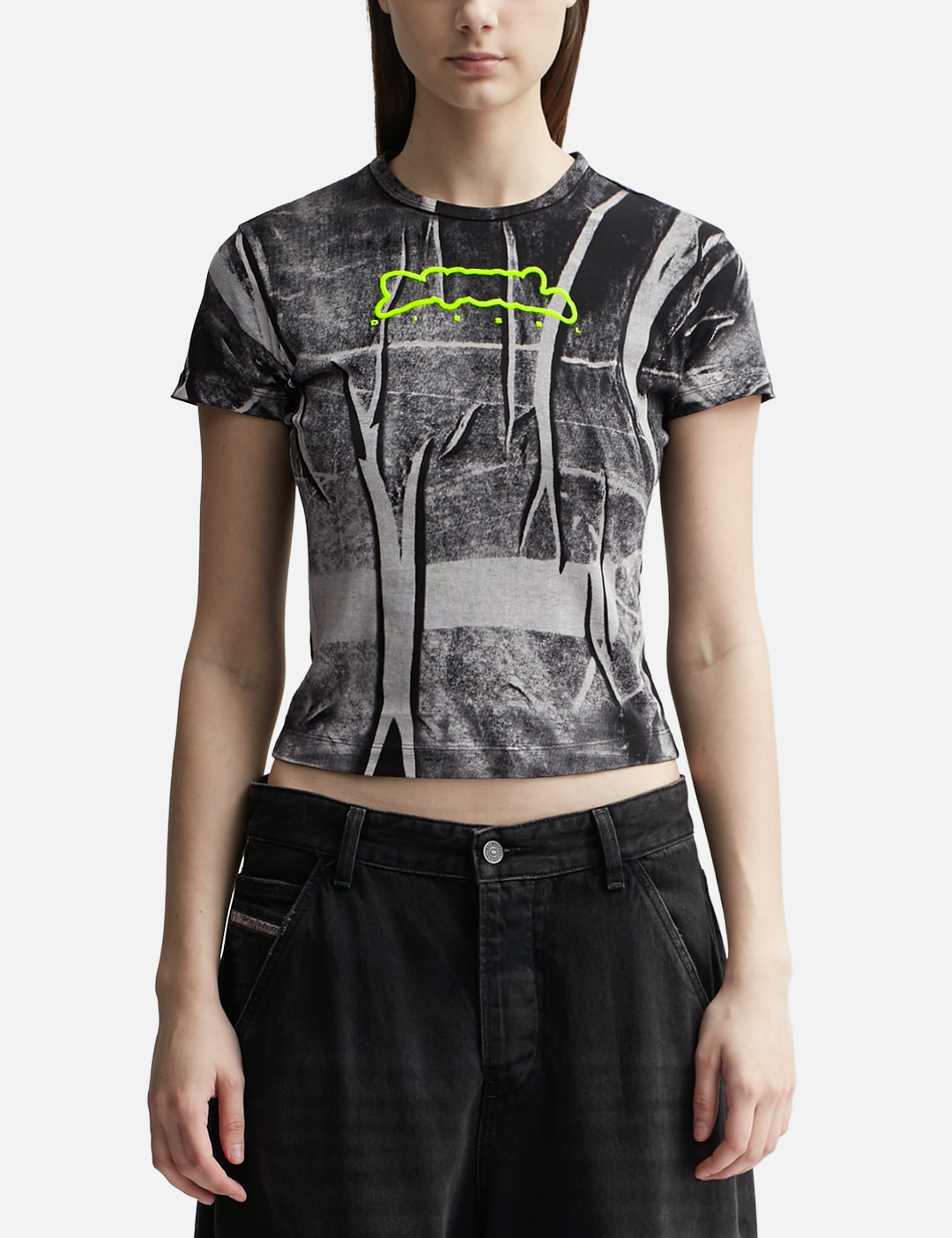 T-Uncutie-Long-N5 T-Shirt With Creased Print