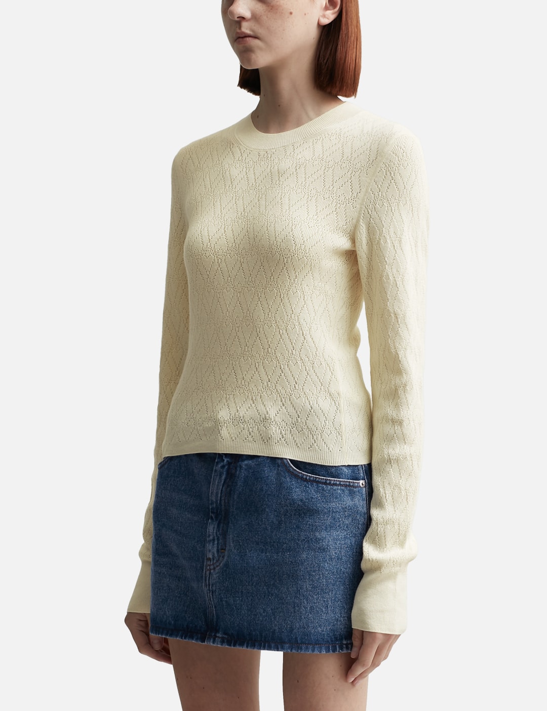 De Coeur Pointelle Crew Neck Sweater view 8